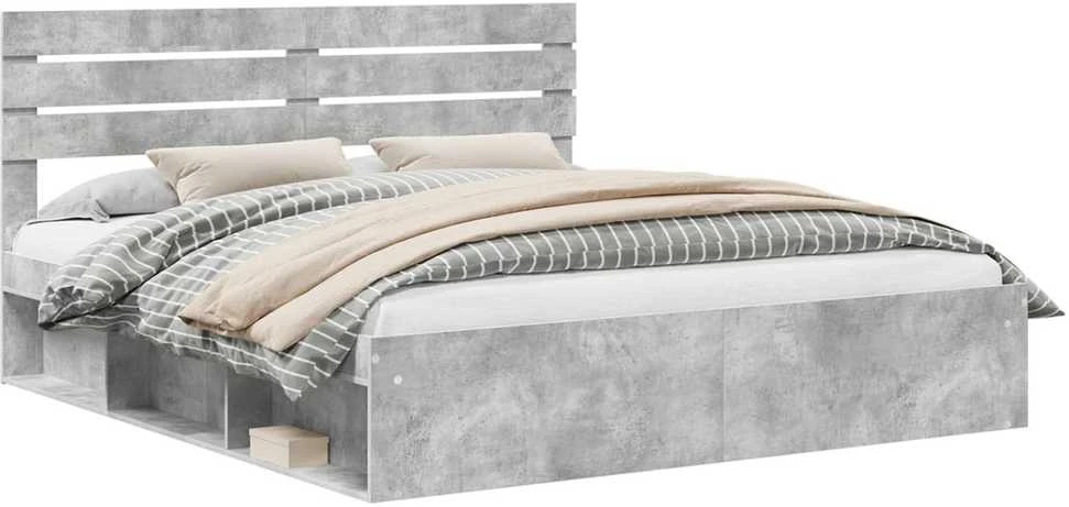 Lovos rėmas Betoninė 180 x 200 cm Kietos pušies mediena