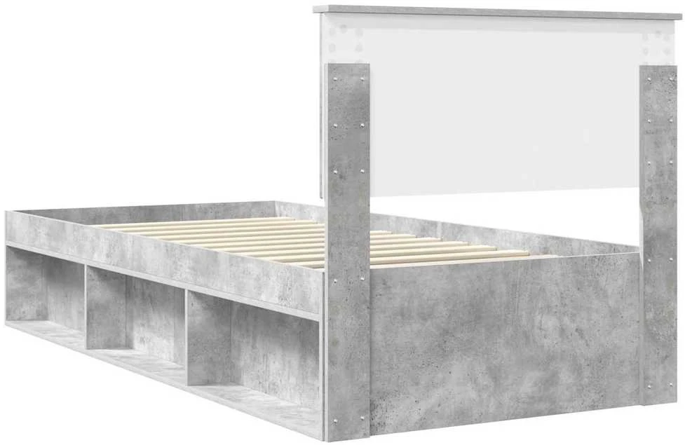 Lova Lovos rėmas Betoninė 90 x 200 cm Kietos pušies mediena