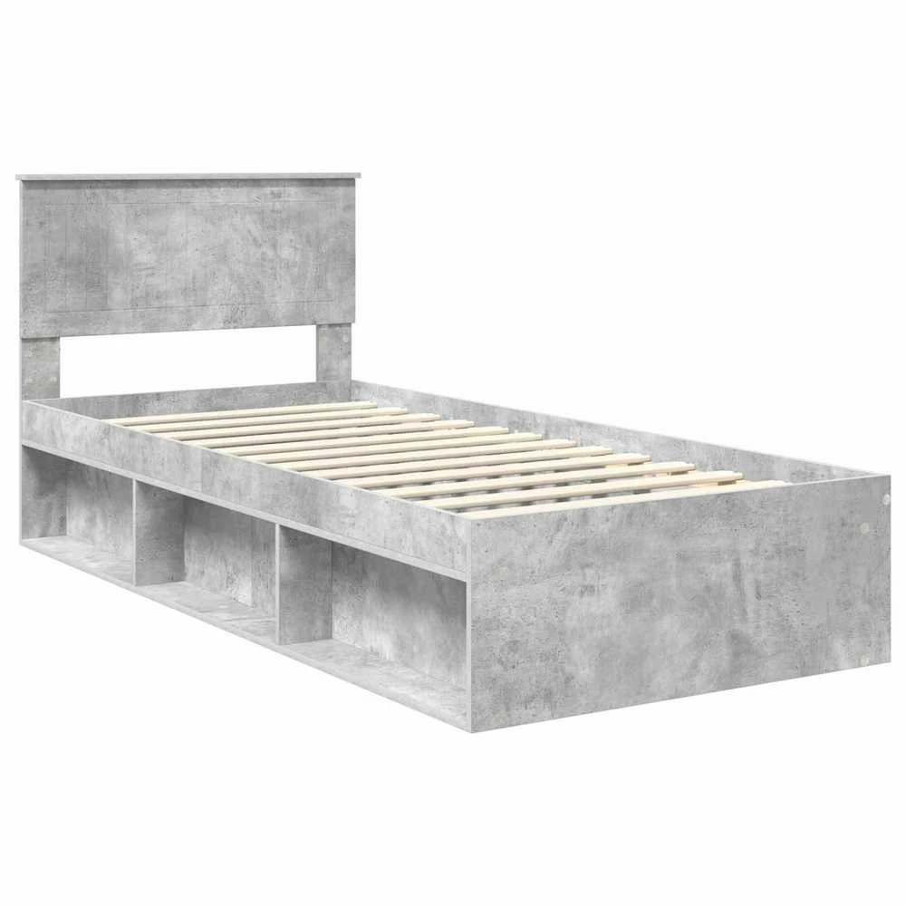 Lova Lovos rėmas Betoninė 90 x 200 cm Kietos pušies mediena