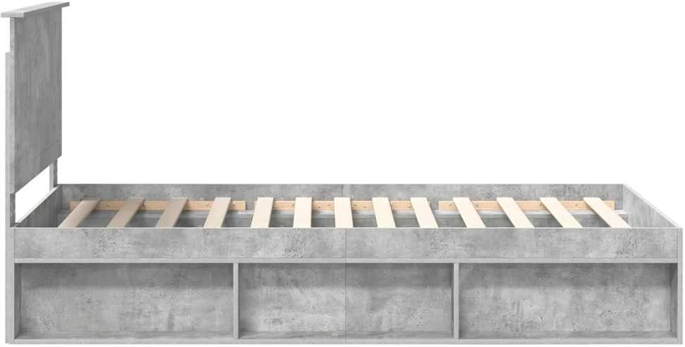 Lova Lovos rėmas Betono pilka 100 x 200 cm Kietos pušies mediena