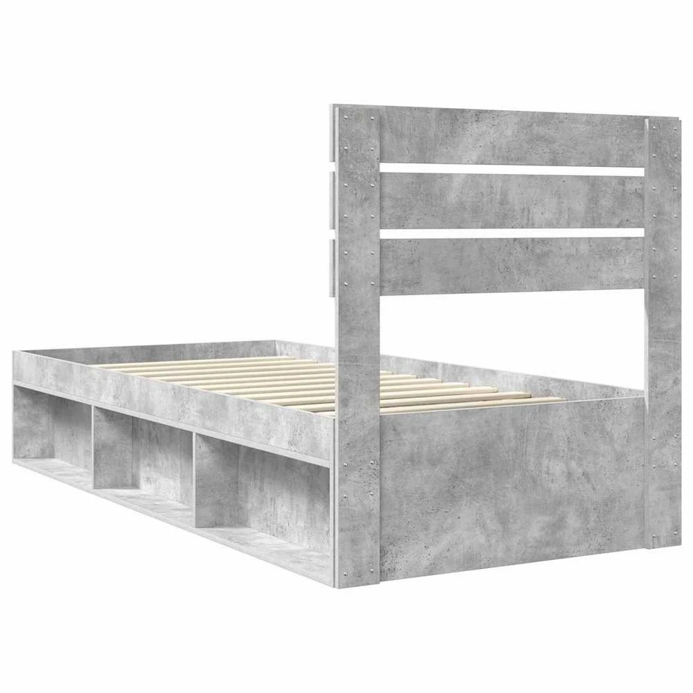 Lova Lovos rėmas Betono pilka 100 x 200 cm Kietos pušies mediena