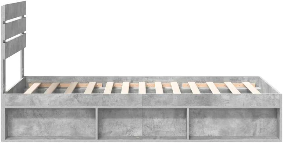 Lova Lovos rėmas Betono pilka 100 x 200 cm Kietos pušies mediena