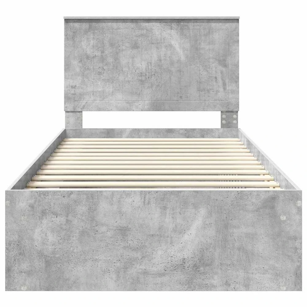 Lova Lovos rėmas Betono pilka 100 x 200 cm Kietos pušies mediena