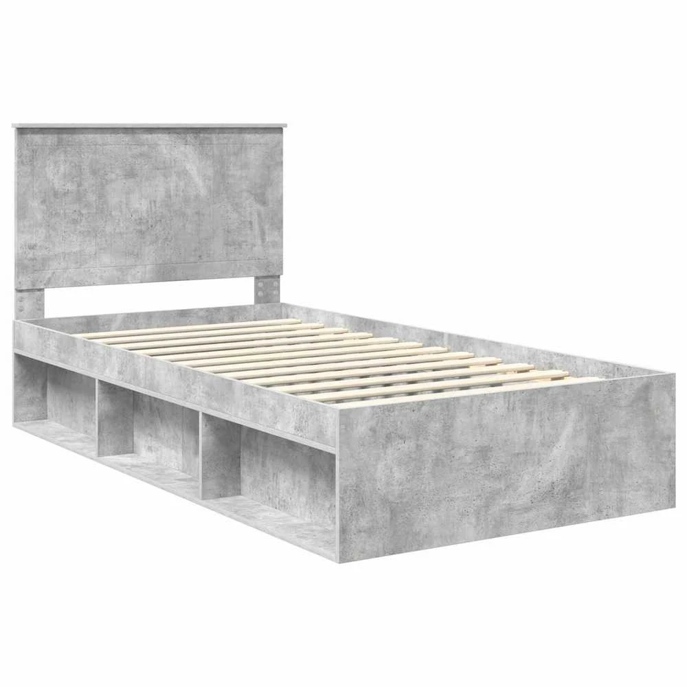 Lova Lovos rėmas Betono pilka 100 x 200 cm Kietos pušies mediena