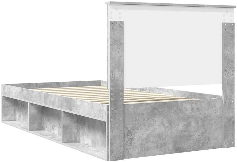 Lova Lovos rėmas Betono pilka 100 x 200 cm Kietos pušies mediena