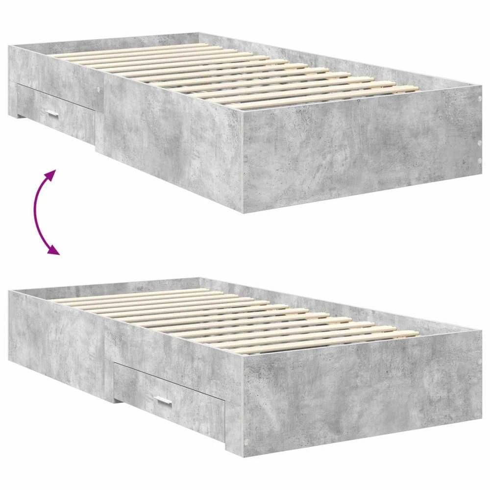 Lova Lovos rėmas Betono pilka 100 x 200 cm Apdirbta mediena