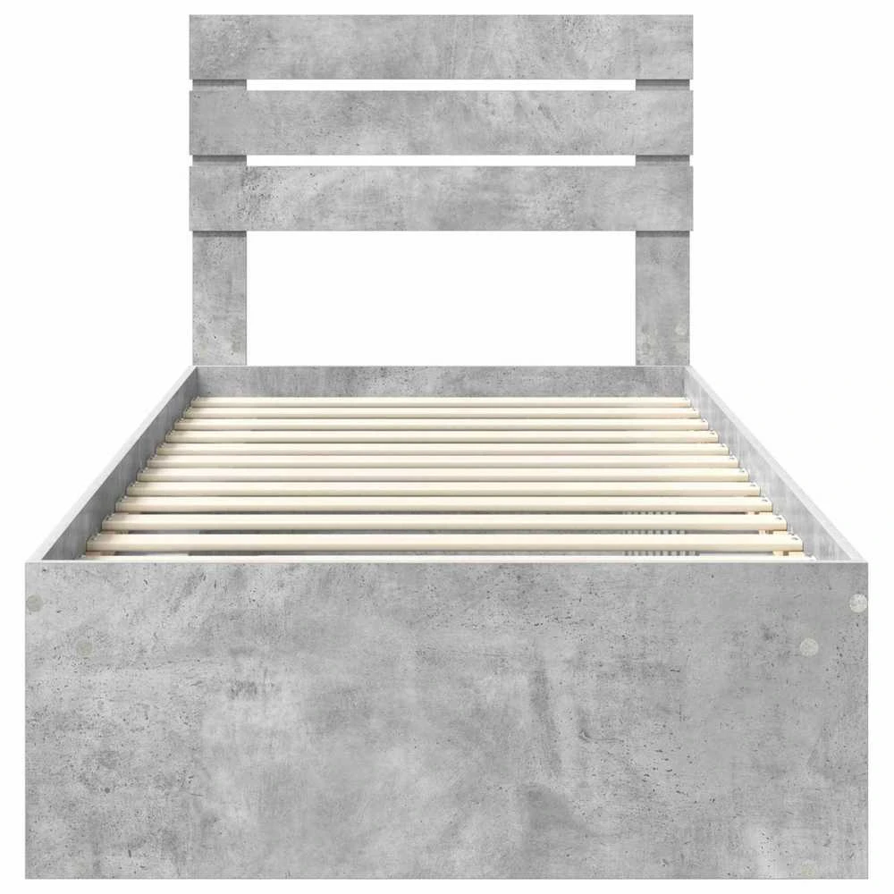 Lova Lovos rėmas Betono pilka 100 x 200 cm Kietos pušies mediena