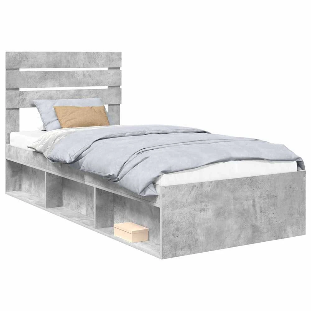 Lova Lovos rėmas Betono pilka 100 x 200 cm Kietos pušies mediena