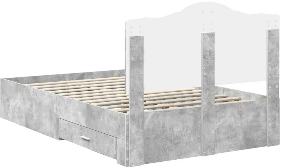 Lova Lovos rėmas Betono pilka 120 x 190 cm Apdirbta mediena