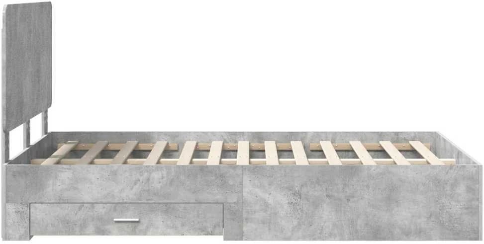 Lova Lovos rėmas Betono pilka 120 x 200 cm Apdirbta mediena