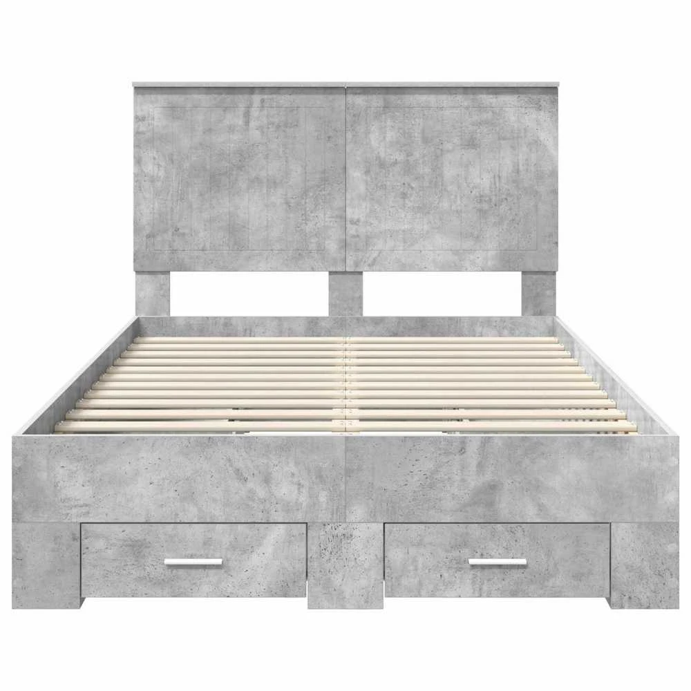 Lova Lovos rėmas Betono pilka 120 x 200 cm Apdirbta mediena