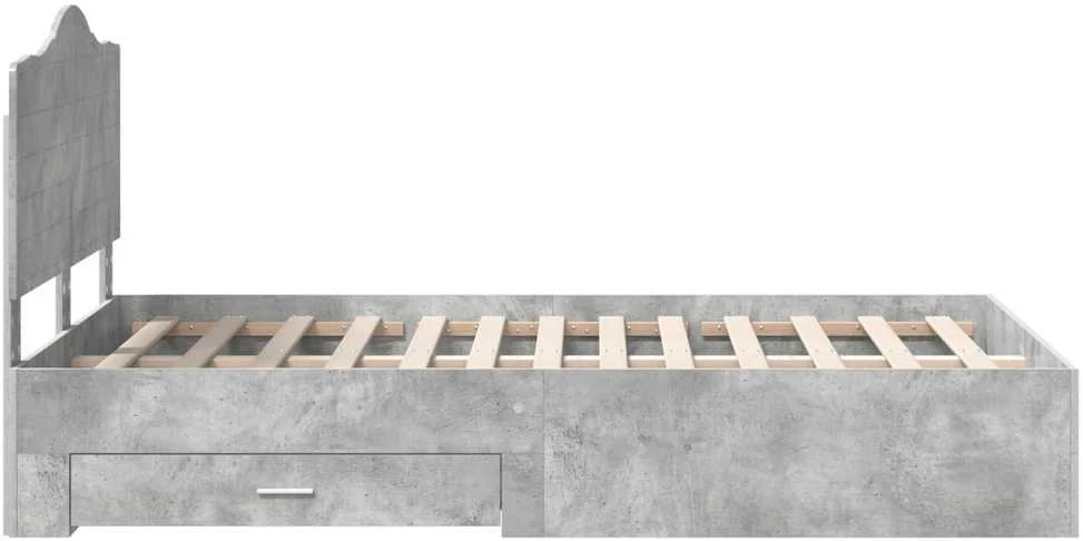 Lova Lovos rėmas Betono pilka 120 x 200 cm Apdirbta mediena