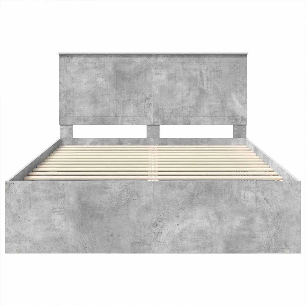 Lova Lovos rėmas Betono pilka 135 x 190 cm Kietos pušies mediena