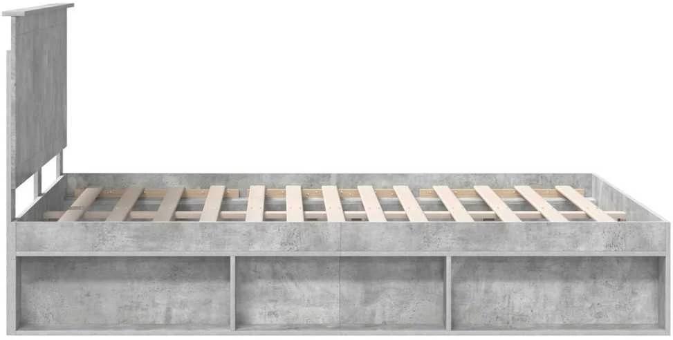 Lova Lovos rėmas Betono pilka 135 x 190 cm Kietos pušies mediena