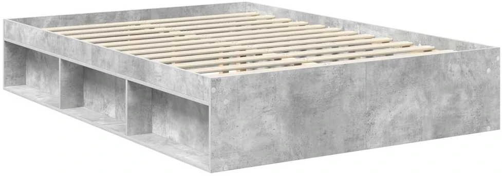 Lova Lovos rėmas Betono pilka 135 x 190 cm Kietos pušies mediena