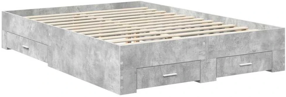 Lovos rėmas Betono pilka 140 x 200 cm Apdirbta mediena