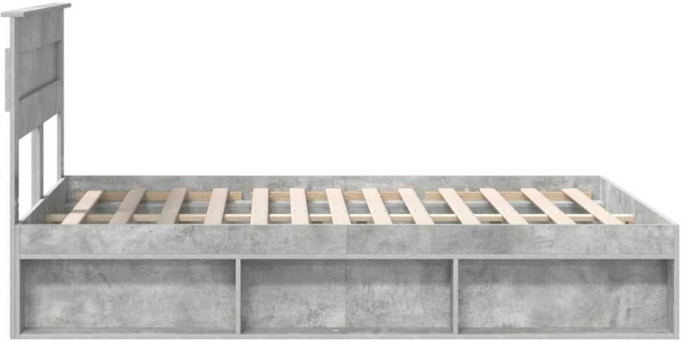Lovos rėmas Betono pilka 150 x 200 cm Kietos pušies mediena