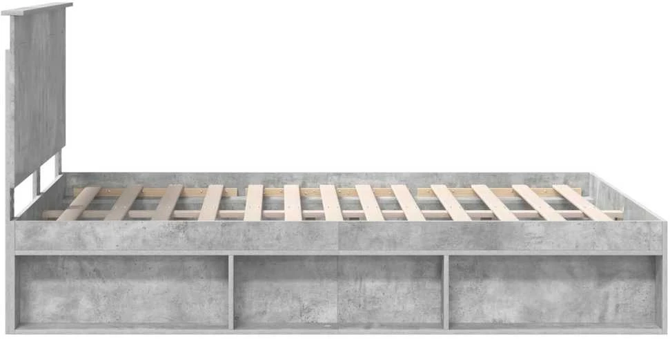 Lovos rėmas Betono pilka 150 x 200 cm Kietos pušies mediena