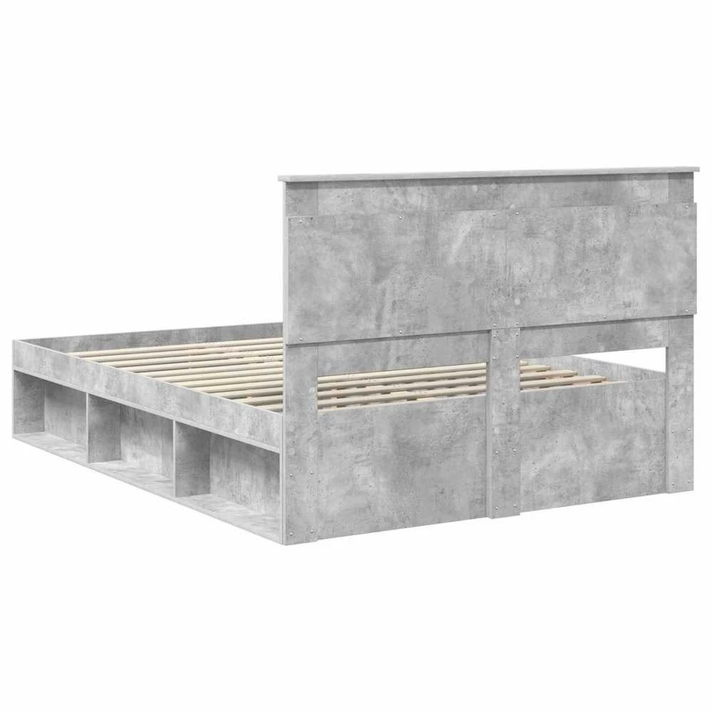 Lovos rėmas Betono pilka 150 x 200 cm Kietos pušies mediena