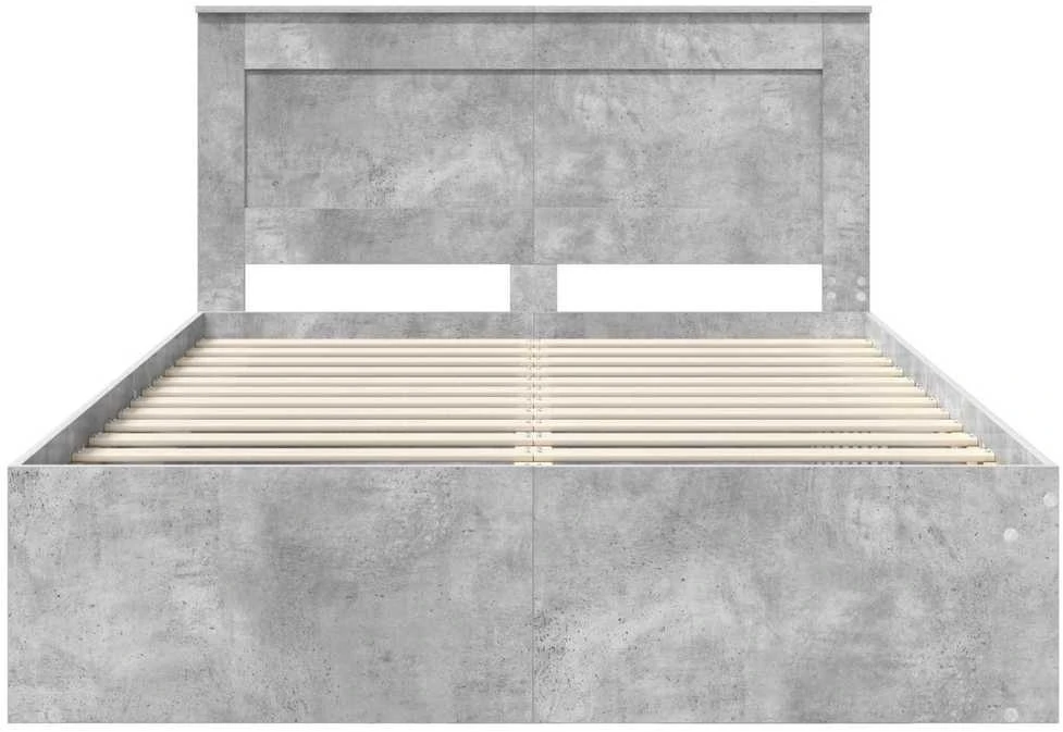 Lovos rėmas Betono pilka 150 x 200 cm Kietos pušies mediena