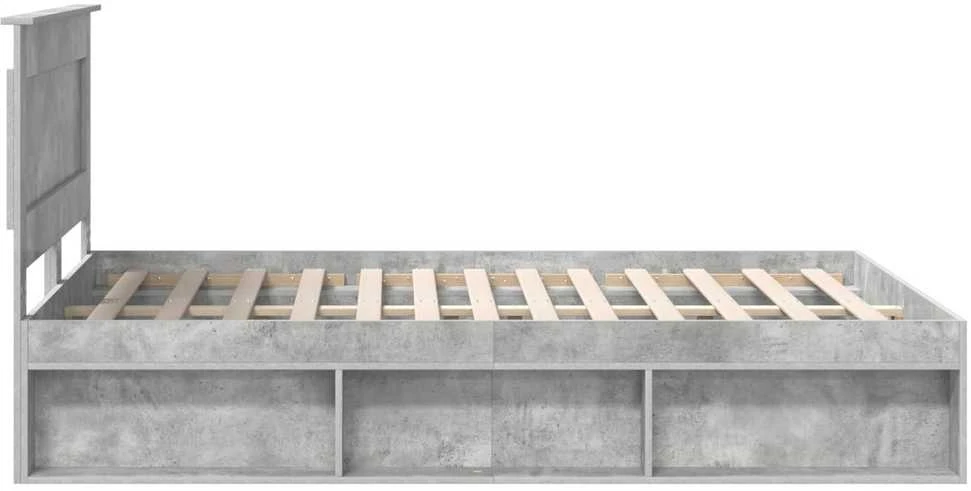 Lovos rėmas Betono pilka 150 x 200 cm Kietos pušies mediena