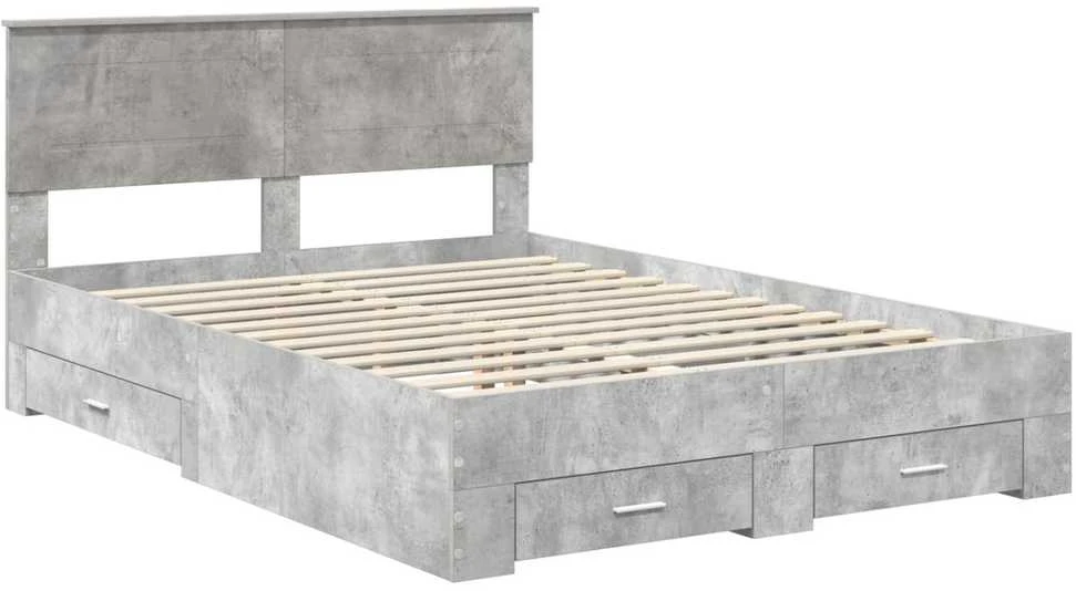 Lovos rėmas Betono pilka 150 x 200 cm Apdirbta mediena