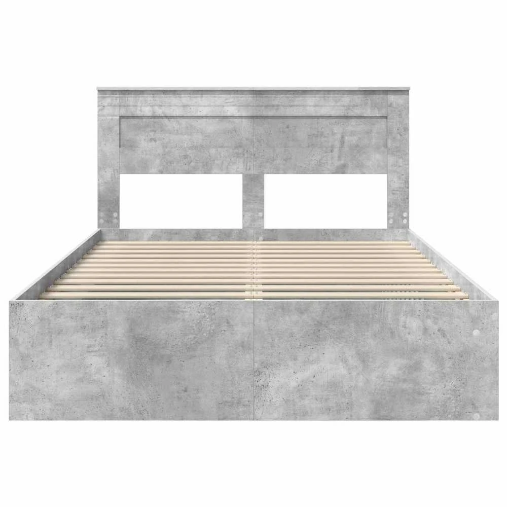 Lovos rėmas Betono pilka 150 x 200 cm Kietos pušies mediena