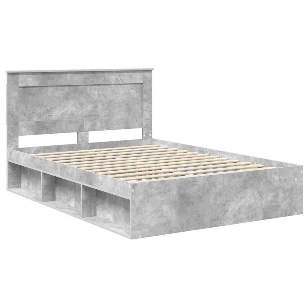 Lovos rėmas Betono pilka 150 x 200 cm Kietos pušies mediena