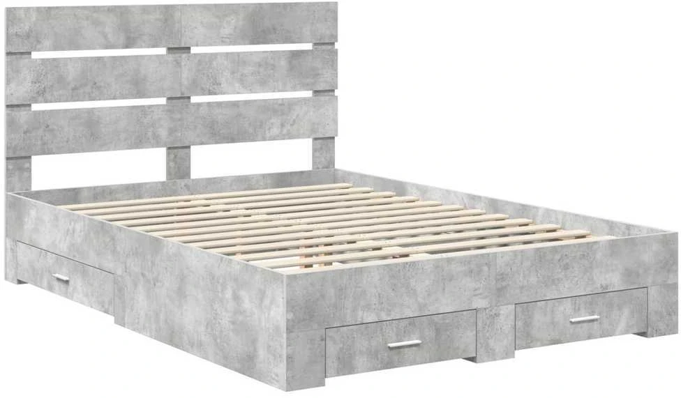 Lovos rėmas Betono pilka 150 x 200 cm Apdirbta mediena
