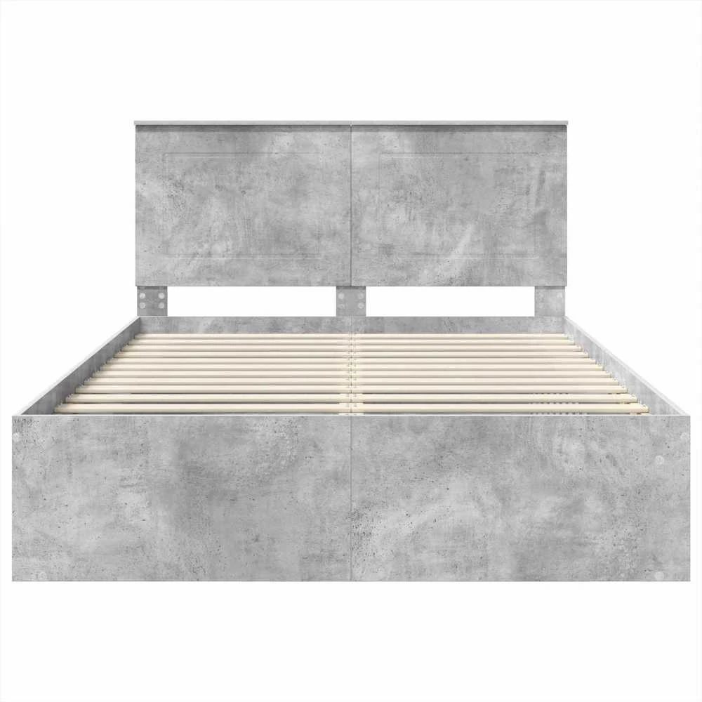 Lovos rėmas Betono pilka 150 x 200 cm Kietos pušies mediena