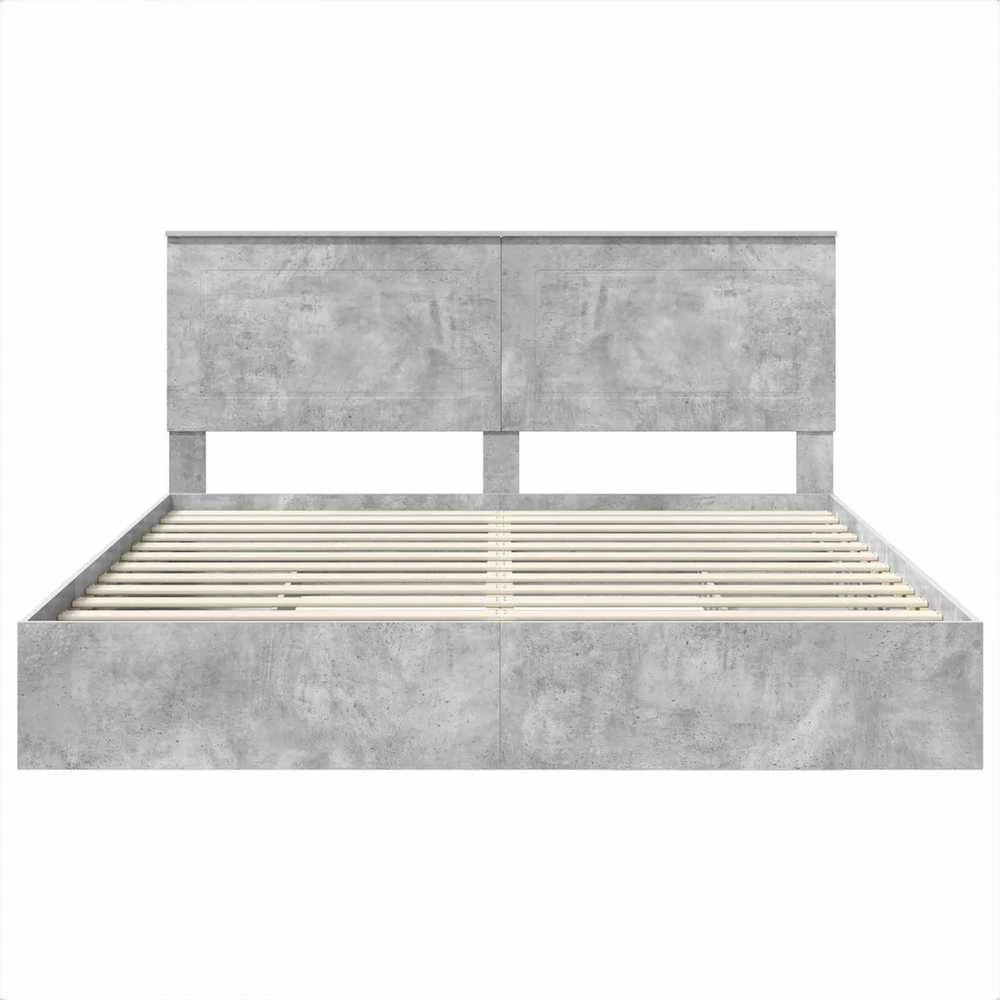Saugos lova Betono pilka 200 x 200 cm Apdirbta mediena