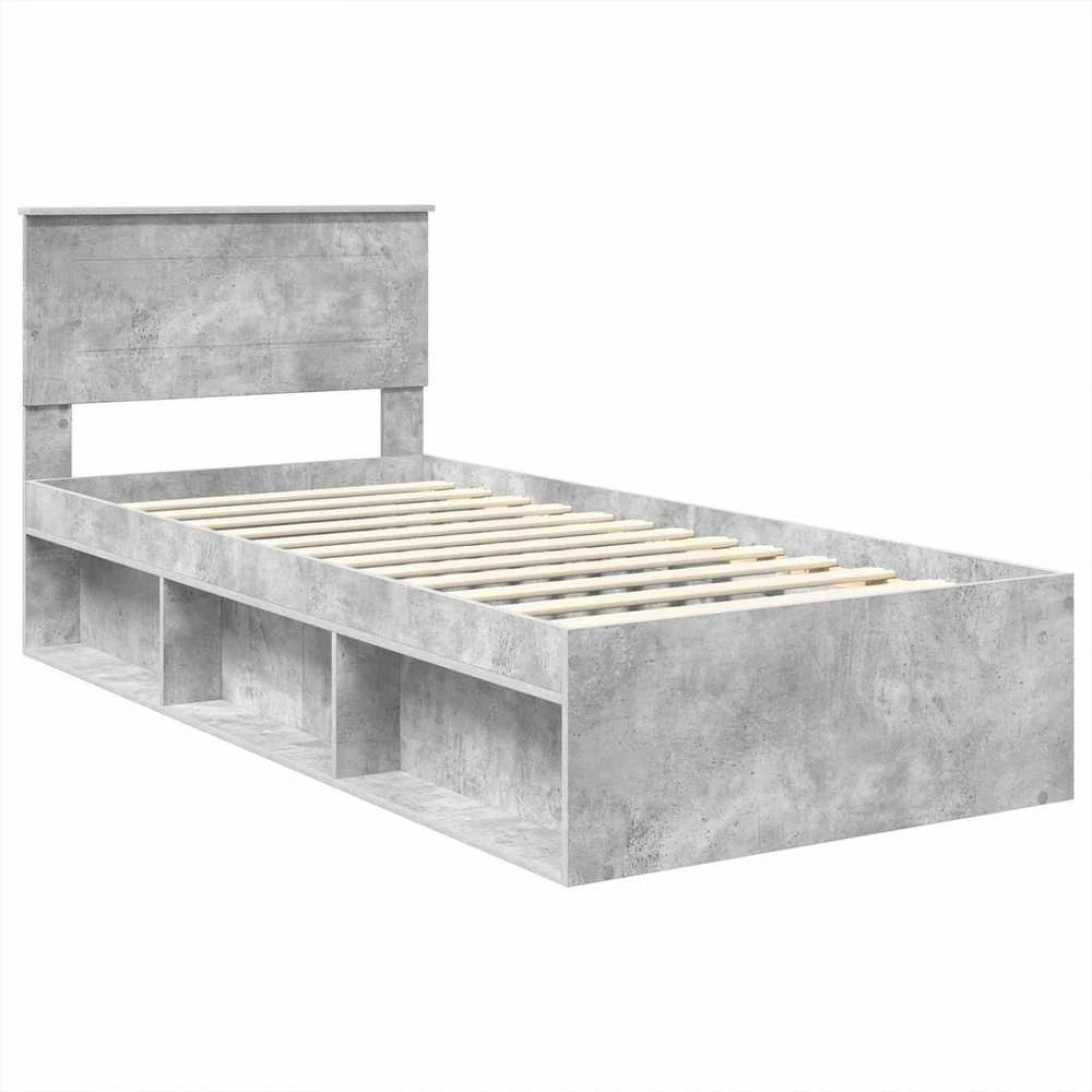Lova Lovos rėmas Betono pilka 75 x 190 cm Apdirbta mediena