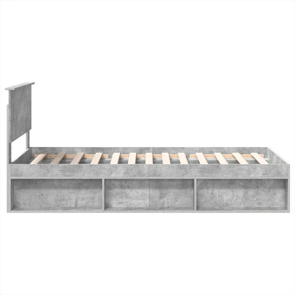 Lova Lovos rėmas Betono pilka 75 x 190 cm Apdirbta mediena