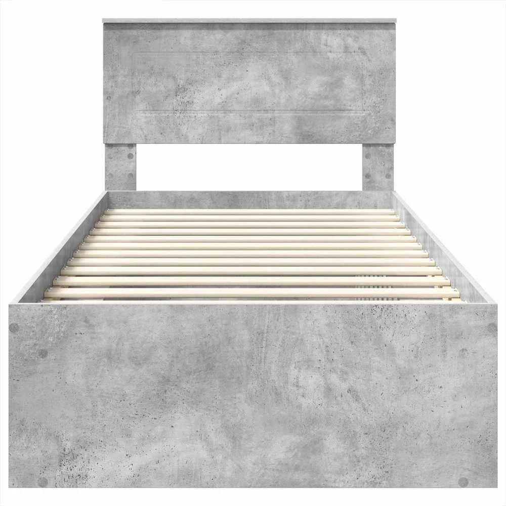 Lova Lovos rėmas Betono pilka 75 x 190 cm Apdirbta mediena