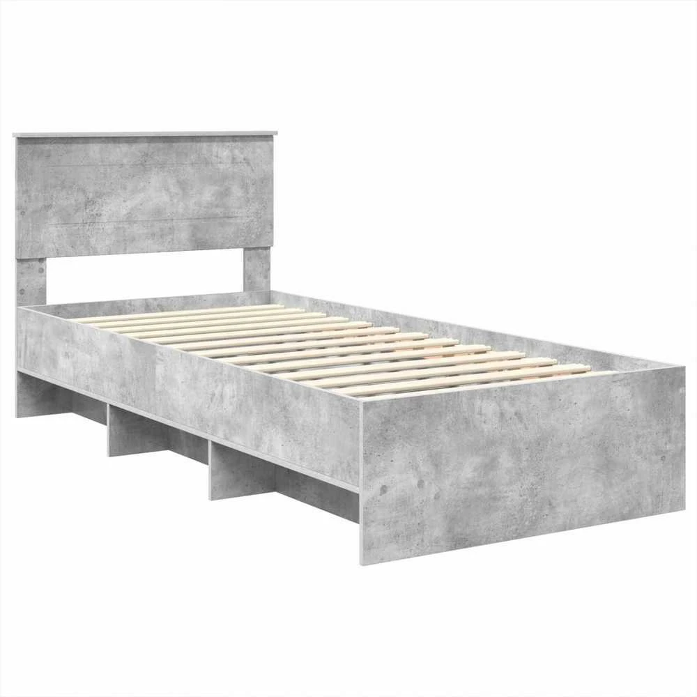 Lova Lovos rėmas Betono pilka 80 x 200 cm Apdirbta mediena