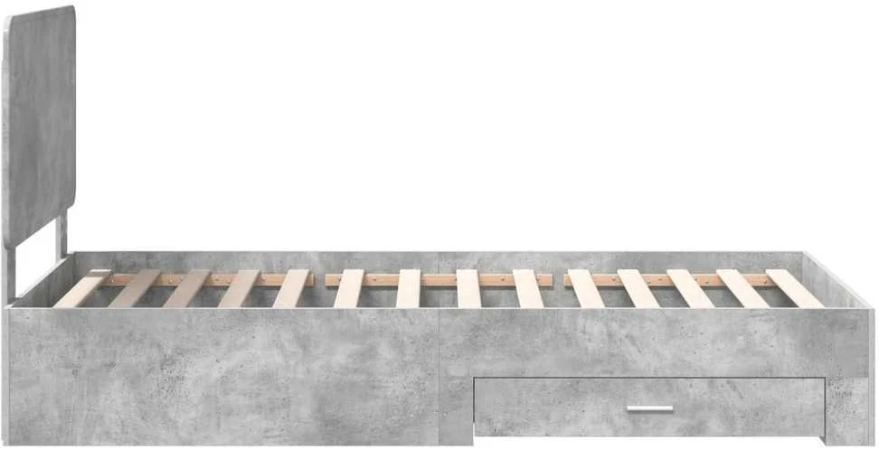 Lova Lovos rėmas Betono pilka 90 x 190 cm Apdirbta mediena
