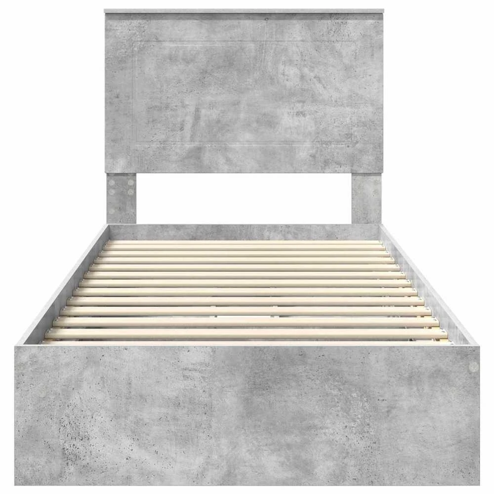 Saugos lova Betono pilka 90 x 190 cm Apdirbta mediena