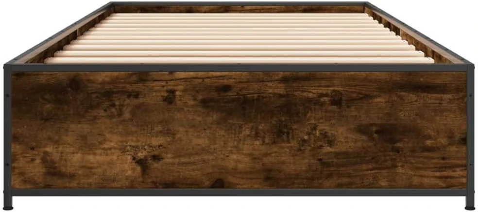 Lovos rėmas, dūminio ąžuolo, 75x190cm, apdirbta mediena/metalas