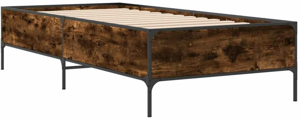 Lovos rėmas, dūminio ąžuolo, 75x190cm, apdirbta mediena/metalas