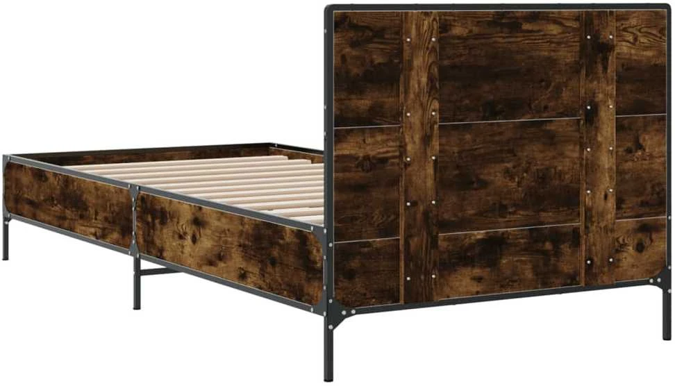 Lovos rėmas, dūminio ąžuolo, 75x190cm, apdirbta mediena/metalas