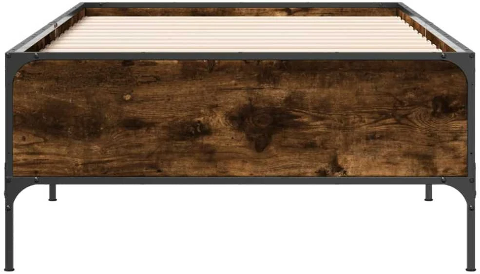 Lovos rėmas, dūminio ąžuolo, 75x190cm, apdirbta mediena/metalas