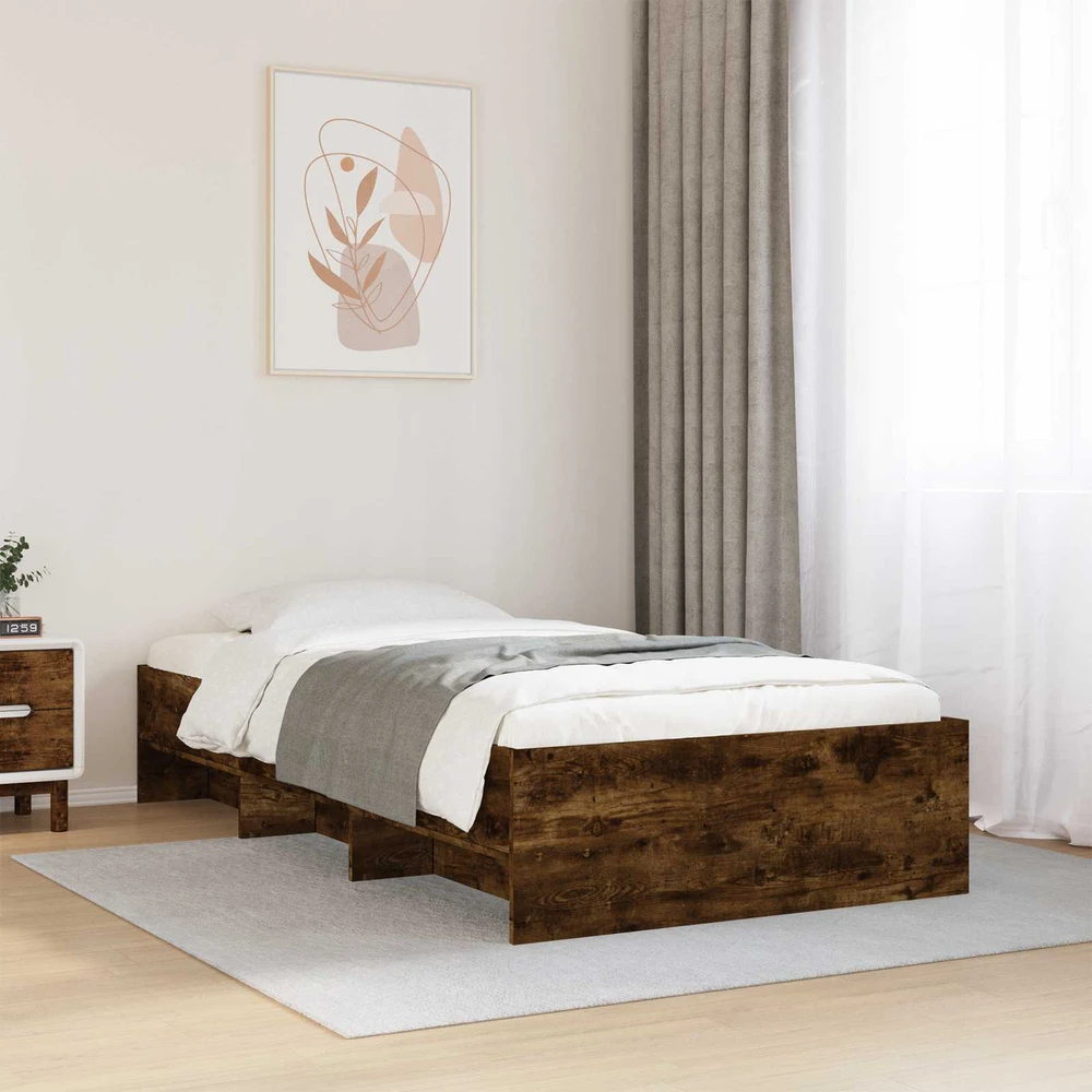 Lova Lovos rėmas Dūminio ąžuolo 80 x 200 cm Apdirbta mediena