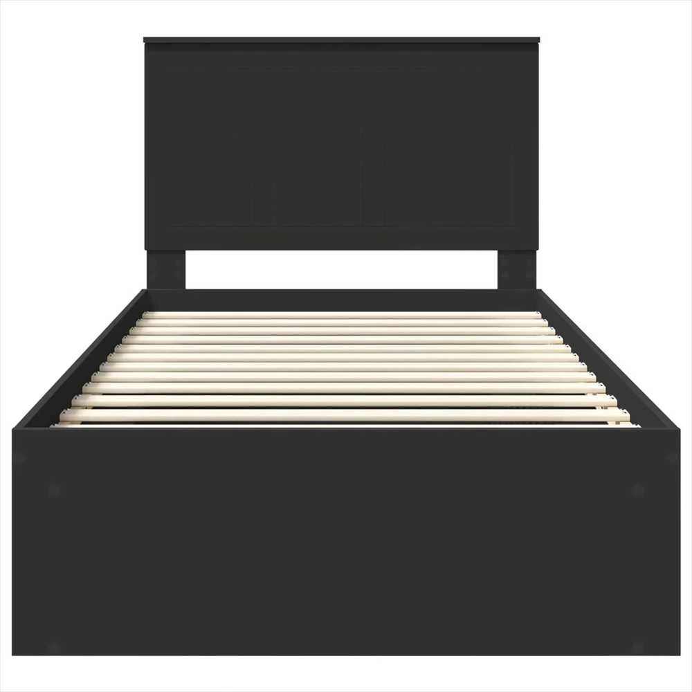 Lova Lovos rėmas Juoda 100 x 200 cm Kietos pušies mediena