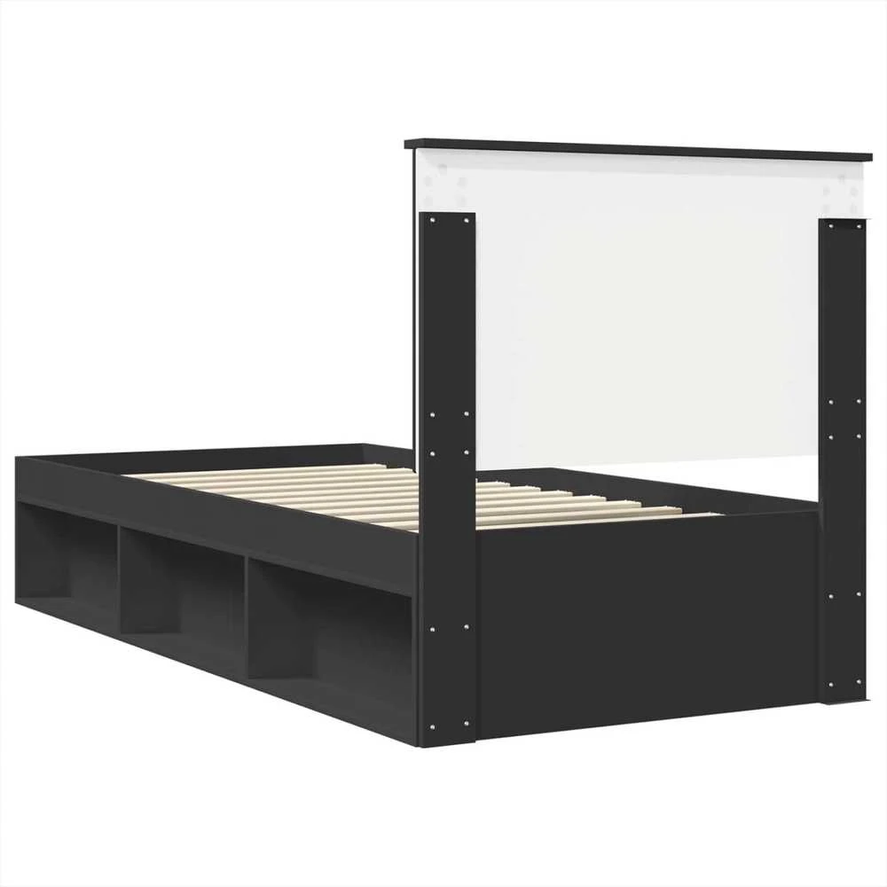 Lova Lovos rėmas Juoda 100 x 200 cm Kietos pušies mediena