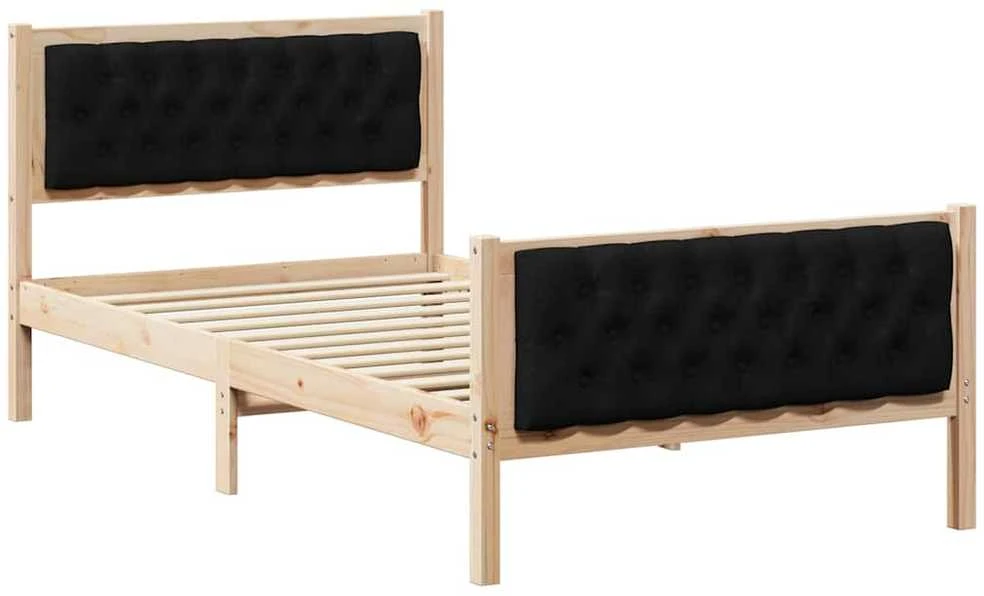 Lova Lovos rėmas Juoda 100 x 200 cm Kietos pušies mediena