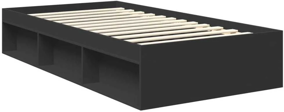 Lova Lovos rėmas Juoda 100 x 200 cm Kietos pušies mediena