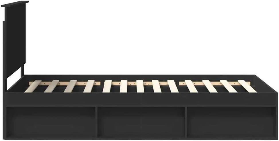 Lova Lovos rėmas Juoda 100 x 200 cm Kietos pušies mediena