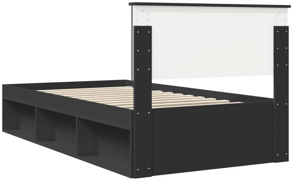 Lova Lovos rėmas Juoda 100 x 200 cm Kietos pušies mediena