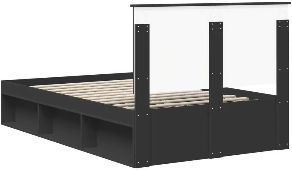 Lova Lovos rėmas Juoda 120 x 190 cm Kietos pušies mediena