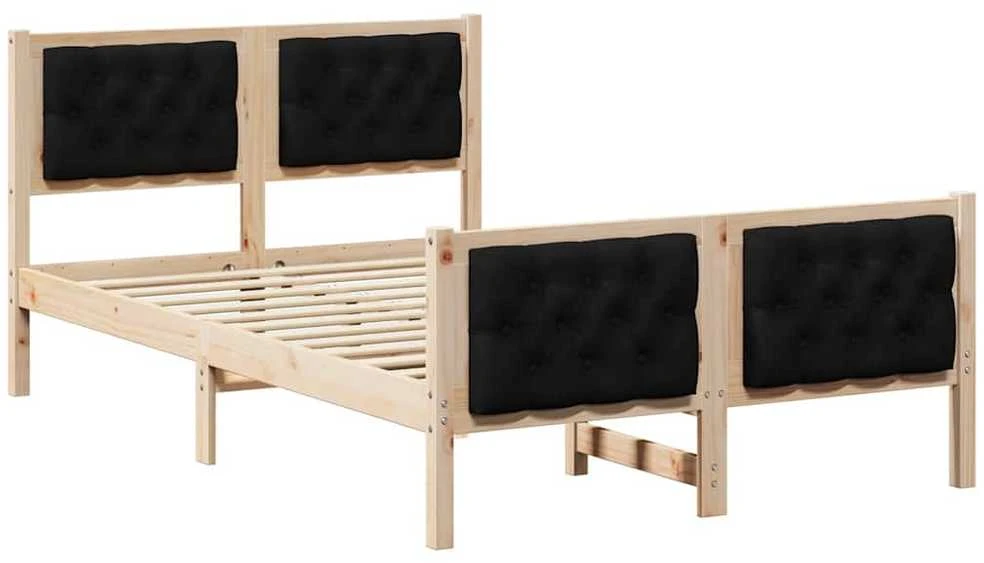 Lova Lovos rėmas Juoda 120 x 190 cm Kietos pušies mediena